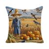 Halloween Pumpkin Linen Cushion Cover New Scarecrow Printed Cushion Cover Holiday Decorative Cushion Cover