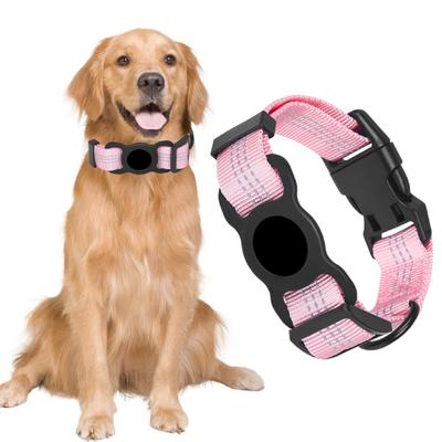 Yousheng Pet Collar Reflective Cat Dog Tracking Collar with AirTag Holder Durable Adjustable Safe Collar Pet Supply