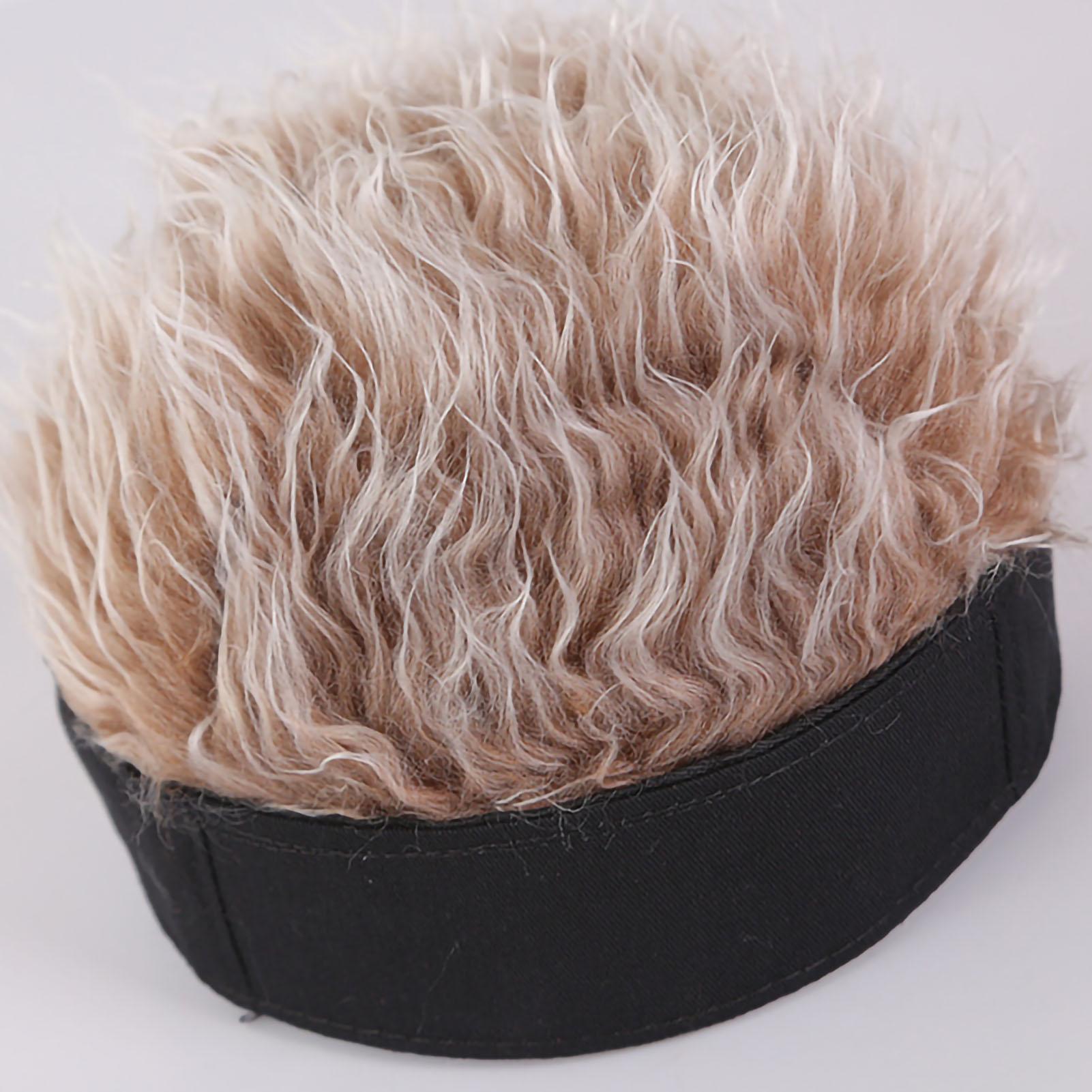 

Headband Wig Man Cotton Handsome Imitation Retro Short Fake Hair Hip Hop Beanie Funny White Hat