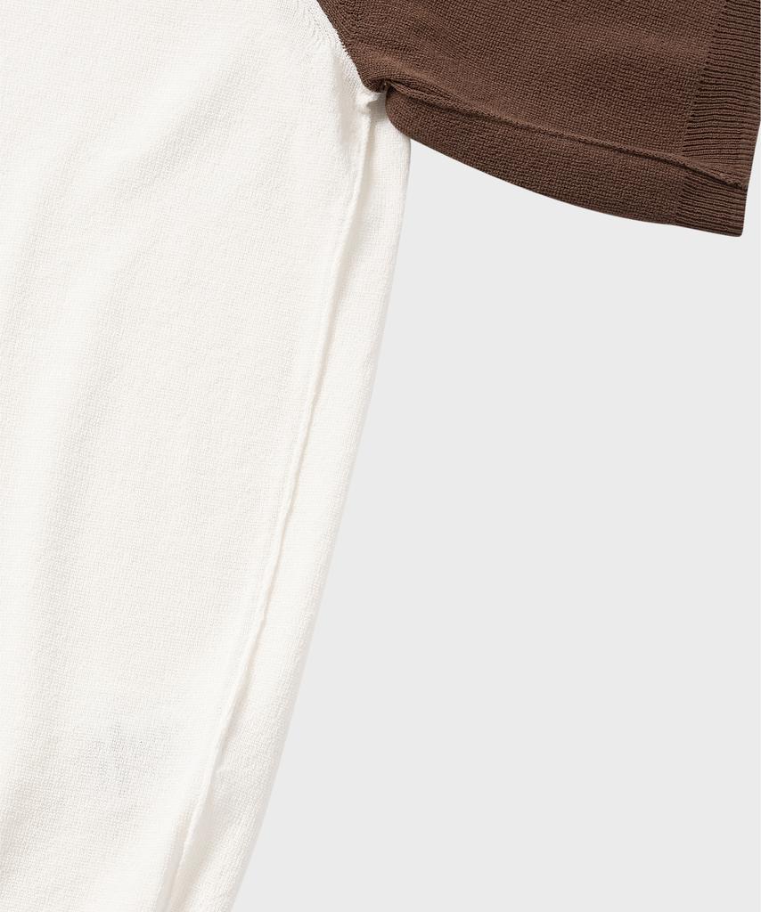 NONBLANK Raglan Hs Knit_Ivory/Brown
