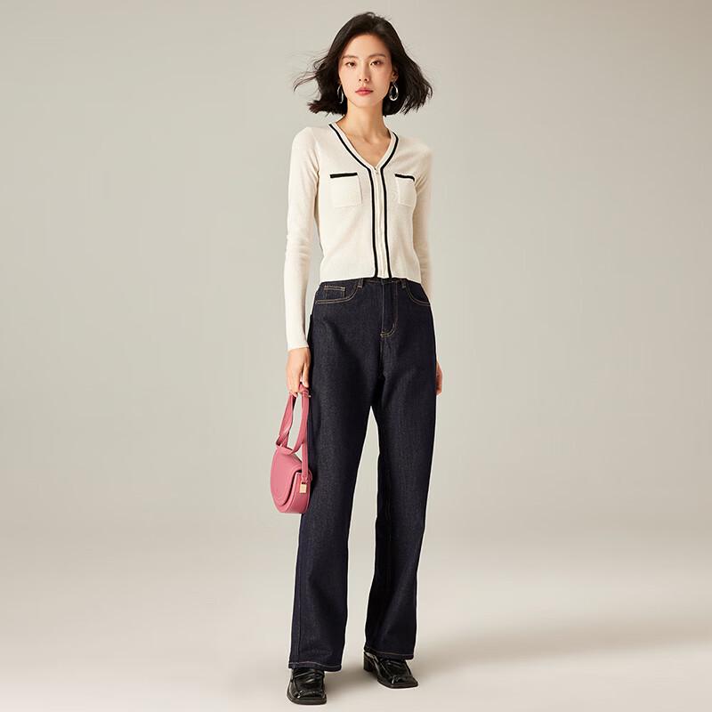 Women's Elegant V-Neck Wool Blend Knit Top