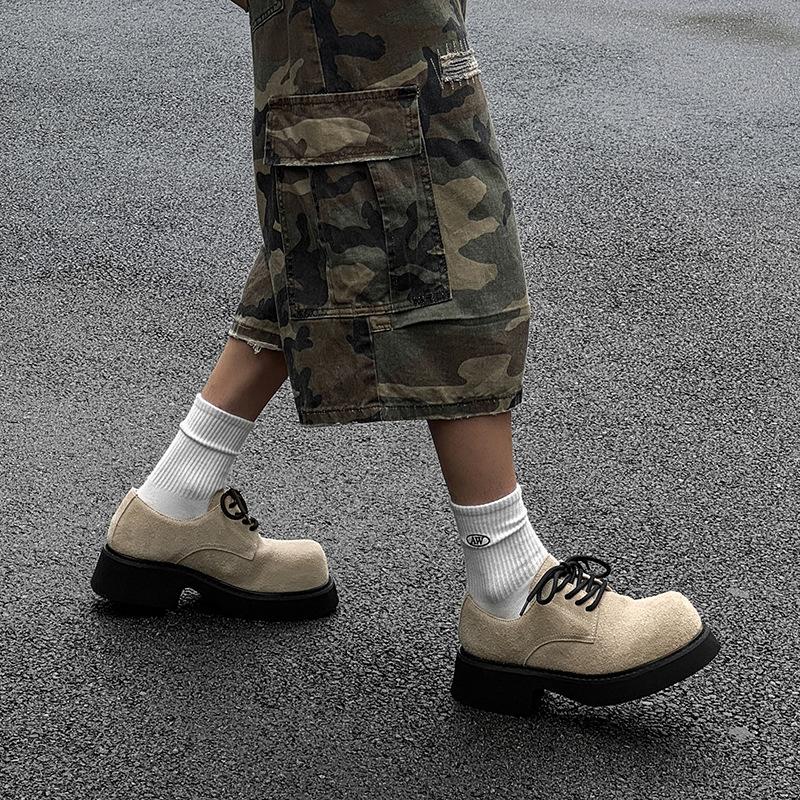 Derby Shoes Men's Shoes Big Head Leather Shoes Summer Breathable Versatile Single Shoes Loafers Trendy Laces 9522-H