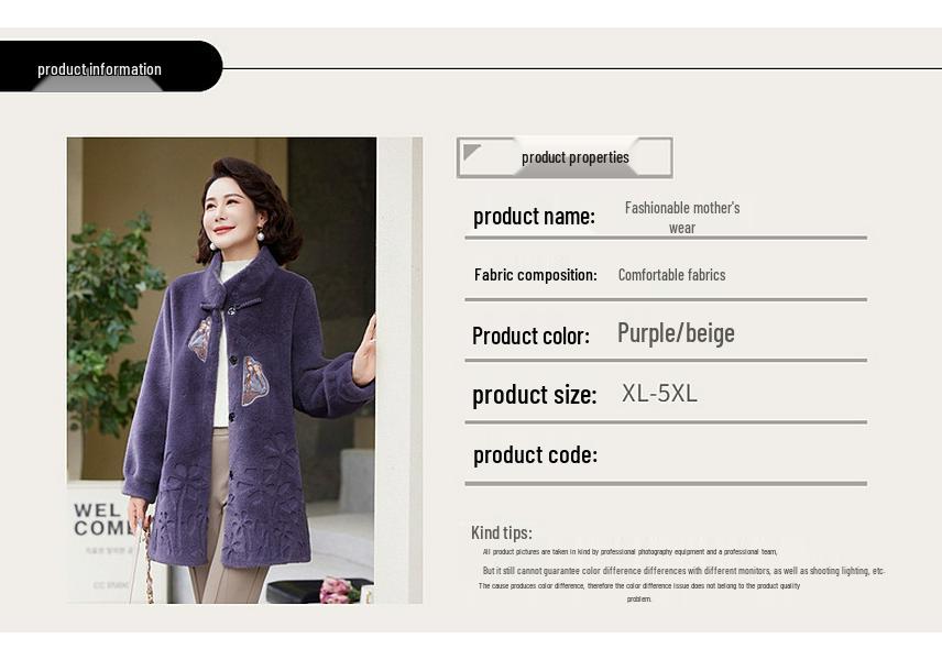 Eleganter Kunstmink-Samtmantel für Damen – Mittellanger Winterstil für reife Damen