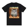 I Crave Violence Funny Cat Meme T Shirts Women Harajuku Fashion Cute T Shirt Tops Harajuku Short Sleeve Casual Aesthetic Clothes