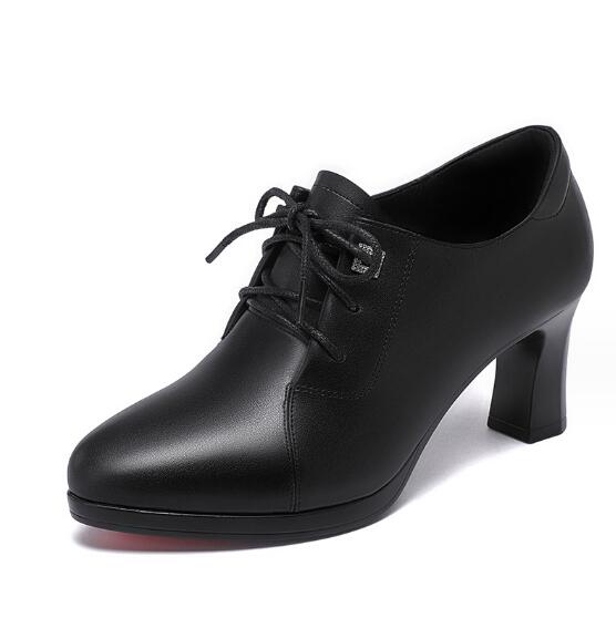 Autumn Deep Mouth Women's Shoes Fashion Office High Heels Comfort Round Toe Women's Work Shoes Winter Fur Platform Pumps