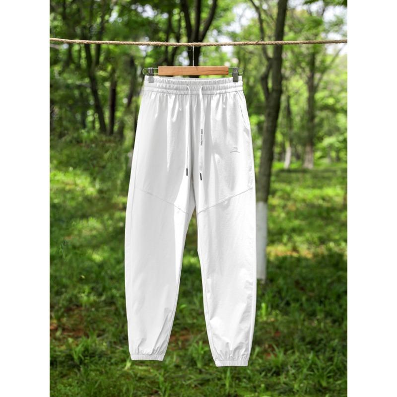 New pink ice silk quick-drying trousers summer small thin sports running breathable ice casual trousers