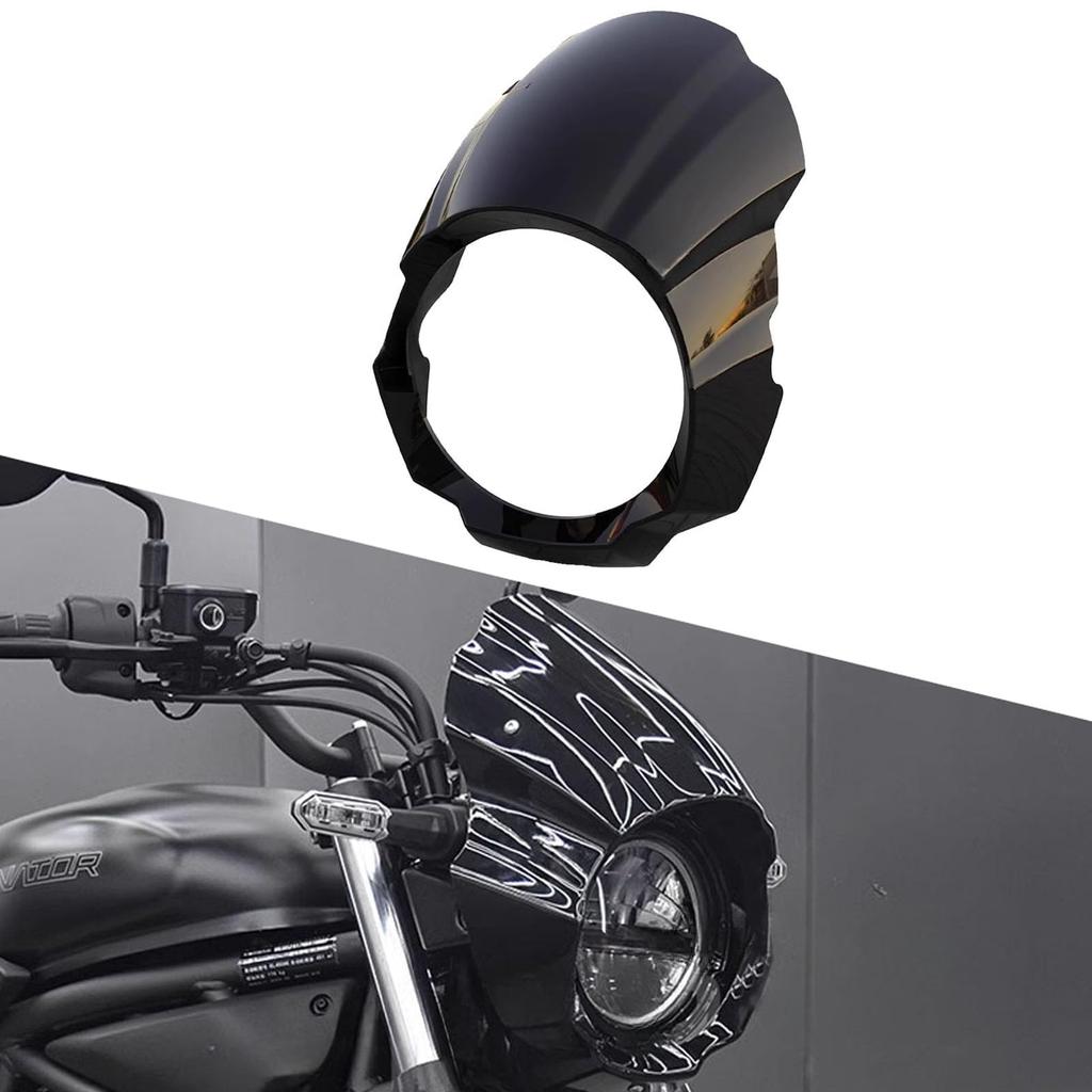 XINMOZR Front Fairing Pighead Hood with Front Headlight Lampshade Deflector for Eliminator and 400, 500, SE400/500 (2023, 2024, 2025) (Bright Black)