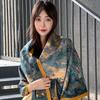 Korean High-End Scarf Castle Oil Painting Style Versatile Shawl Printed Scarf