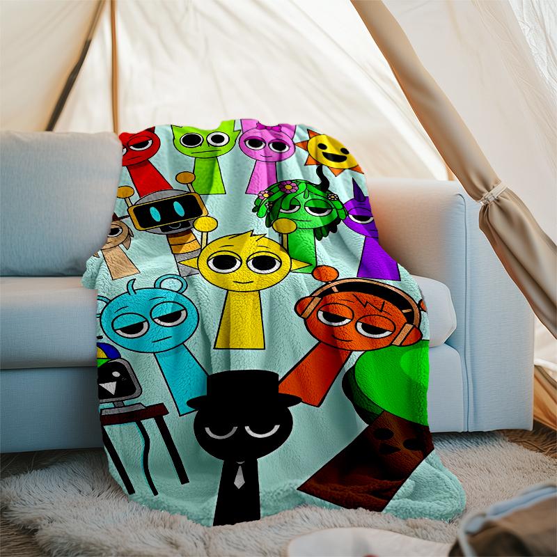 Coperta stampata a tema Sprunki - Perfetta per divano, letto, viaggi e uso all'aperto | Lavabile in lavatrice, accogliente e resistente.