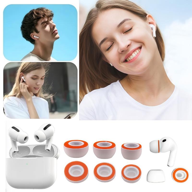 Memory Foam Soft Silicone Ear Tip for Bluetooth-compatible Earphones Protective Earbuds Cover Noise Reduction Hole