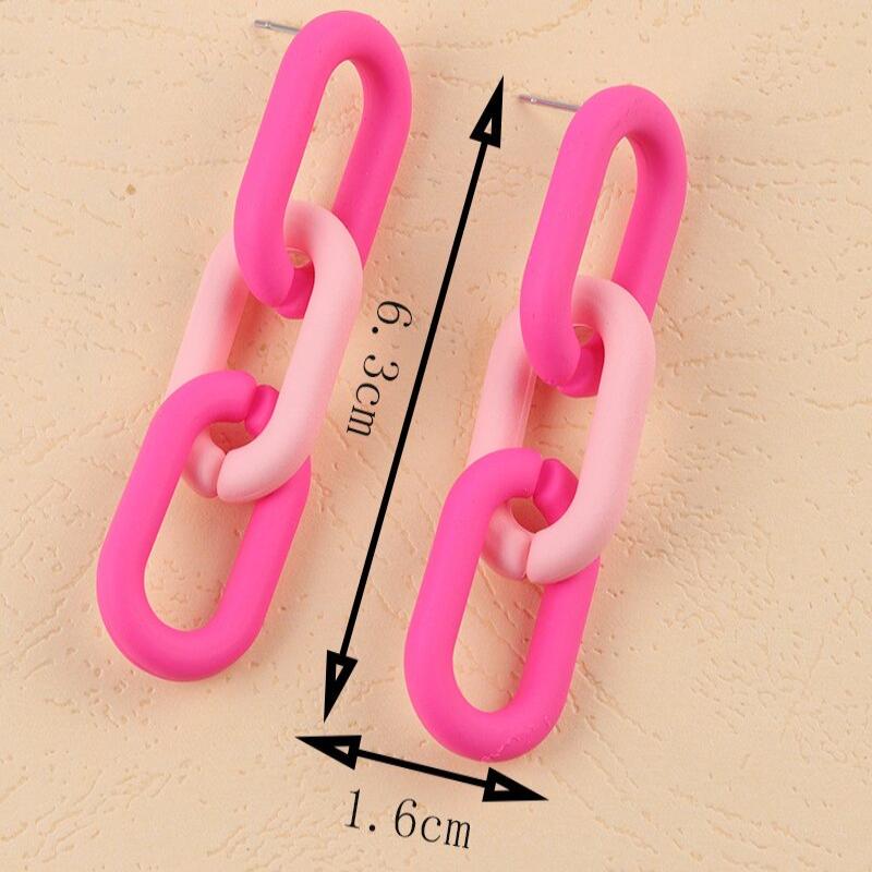Letnie Nowe Kolory Cukierkowe Akrylowe Owalne Okrągłe Kolczyki Wiszące w Stylu Łańcuszka Dla Kobiet Biżuteria na Imprezę Prezenty