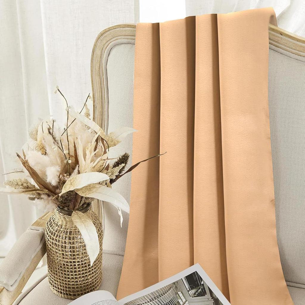 Polyester 100% Blackout Plain Long Door Curtains|100% Room Darkening| Blackout Long Door Curtains| 9 Feet |Set of 2| Plain Design