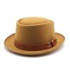Hat Female British Vintage Versatile Meatloaf Hat Flat Top Wool Top Hat