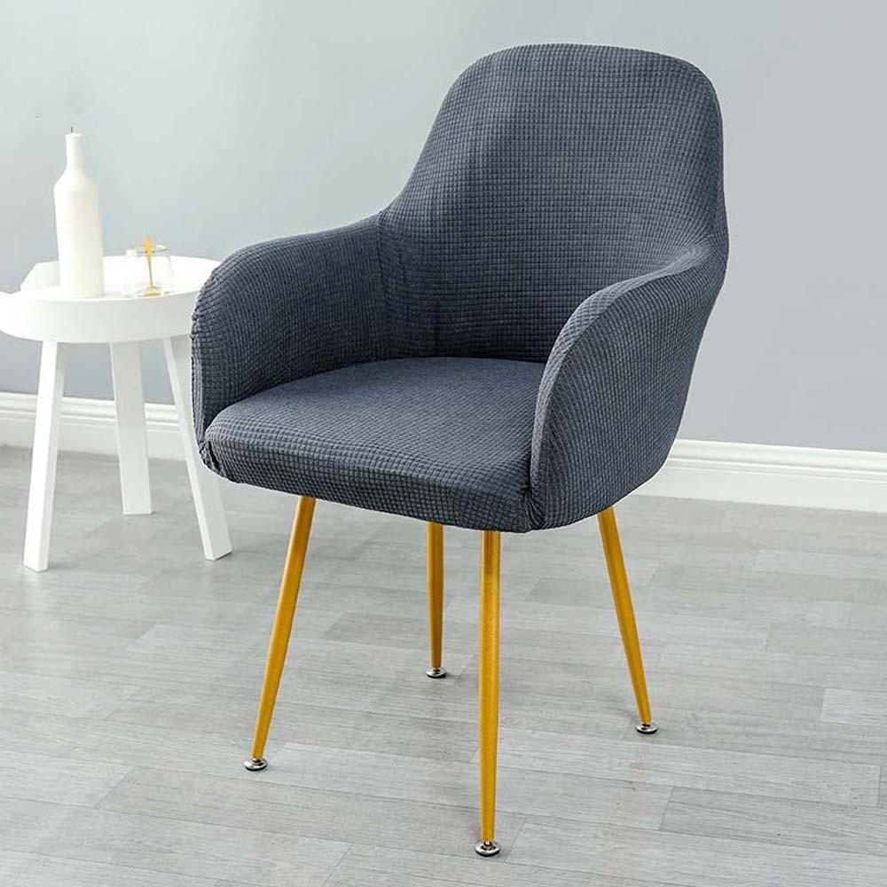 Elastic Solid Color Seat Protection Plaid Wear for Chairs Curved Chair Cover  Friends Party