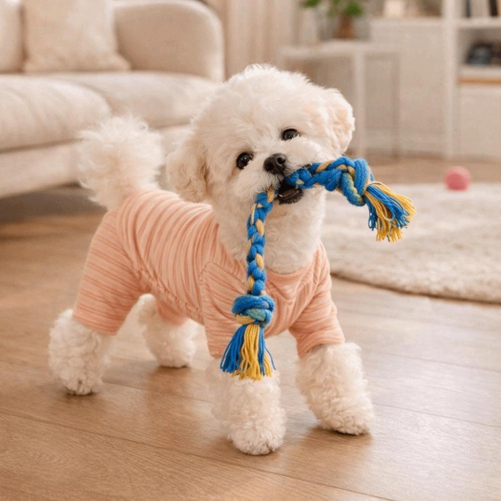 Comfortable Pet Bottoming Shirt Four-legged Dog Pajamas Dog Striped Jumpsuit  Belly Protective