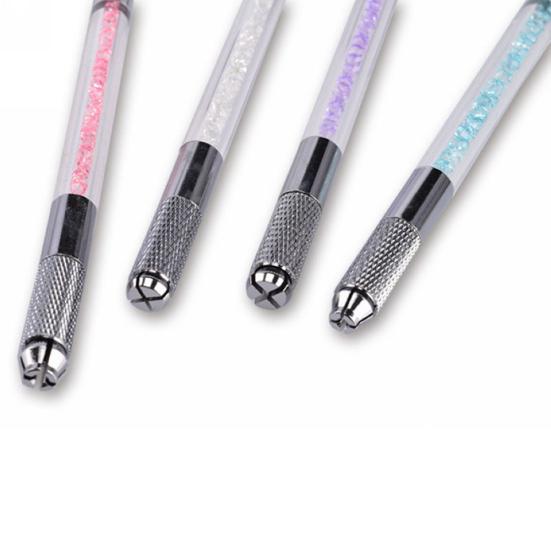 Manueller Microblading-Doppelkopf-Strassgriff-Permanent-Augenbrauen-Tätowierungsstift