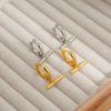 Minimalist 18k Gold Plated Stainless Steel Bar Dangle Statement Earrings Women Statement Hoop Huggie Earrings Jewelry