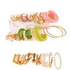 A Set Of French Fashion Trend Dopamine Simple Geometric Shape Size Earrings Niche
