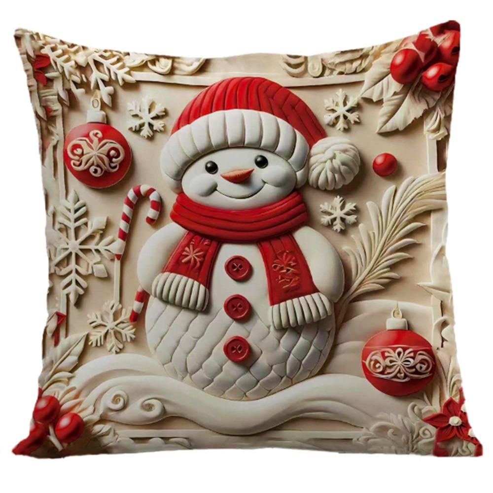 New Short Christmas Day Pillowcase Reindeer Xmas Tree Decorative Cushion Cover Santa Claus Snowman Pillow Case Sofa Decoration 1340₽