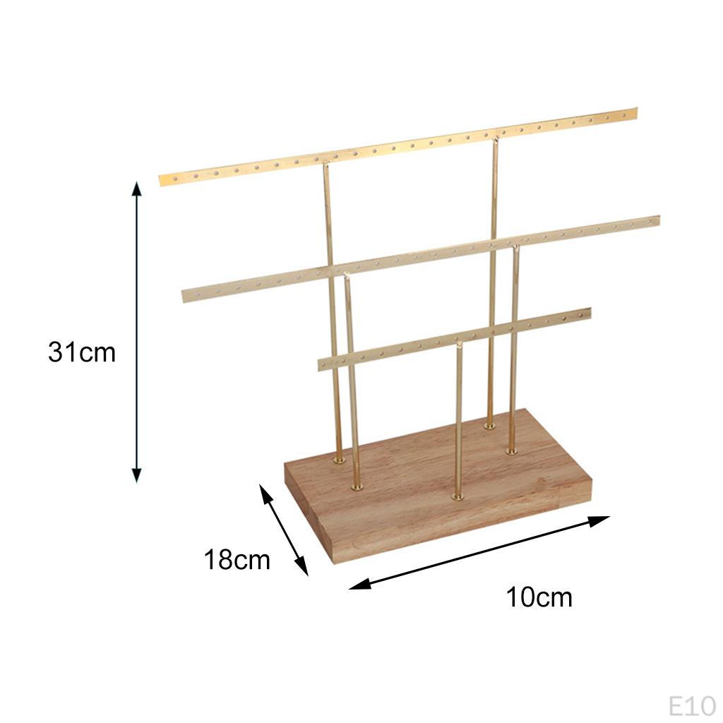 Earrings Holder Organizer Decorative Display with Detachable Wooden Base for Ear Bracelet