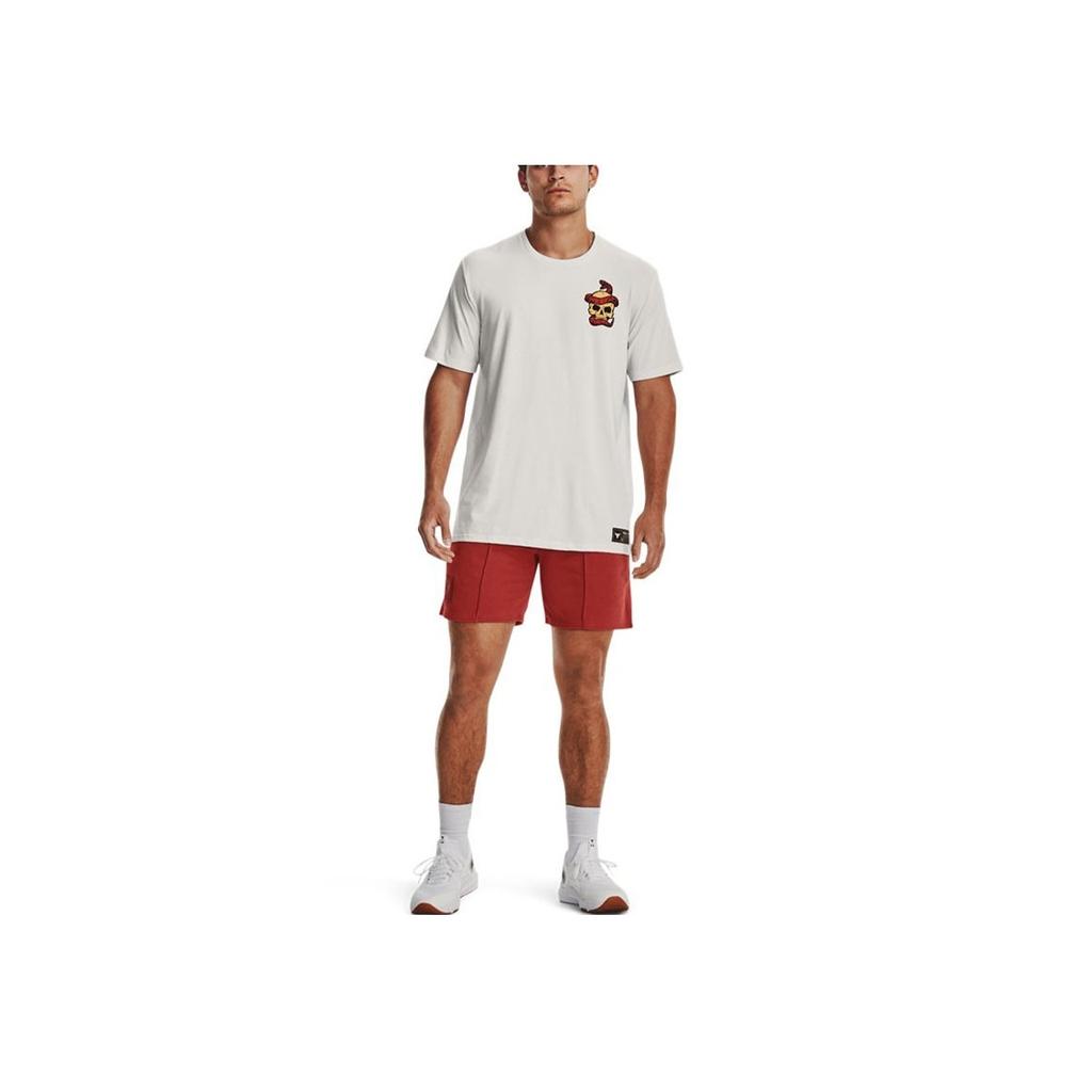 Under Armour Tréninkové tričko s potiskem lebky Johnson Series Pánské topy Bílé 1380854-114