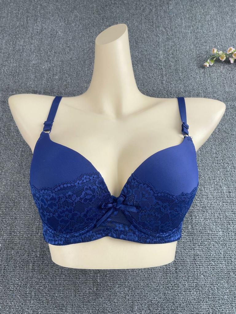1011 new underwear women gather lace bra upper support medium mold cup close breast anti-sagging underwear