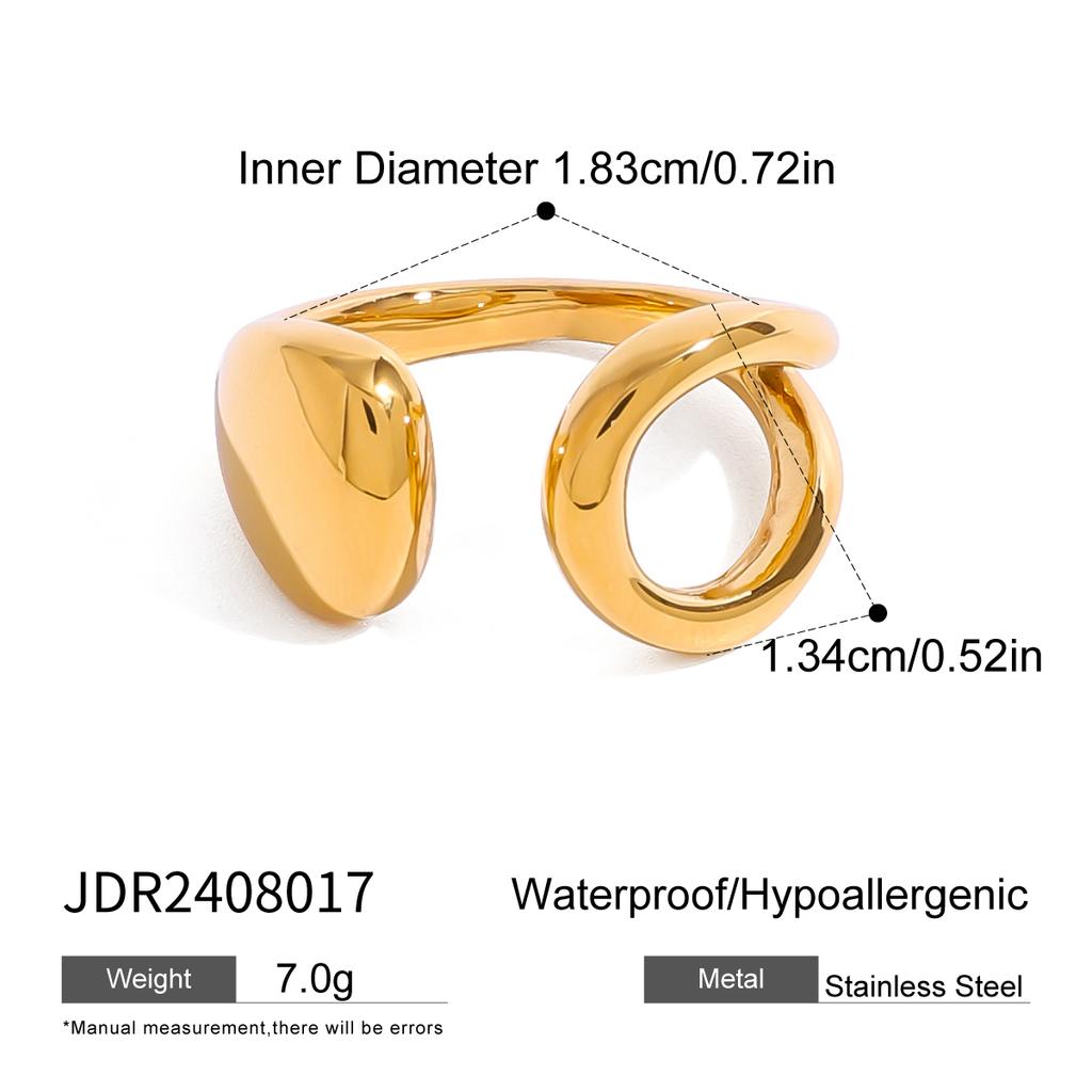 Uworld Minimalist 316L Stainless Steel INS Ring High Quality Waterproof Charm Metal Gold Silver Color Fashion Finger Jewelry