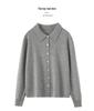 Women's Cashmere Polo Neck Cardigan: Autumn/Winter Loose Solid Color Knit Casual Sweater