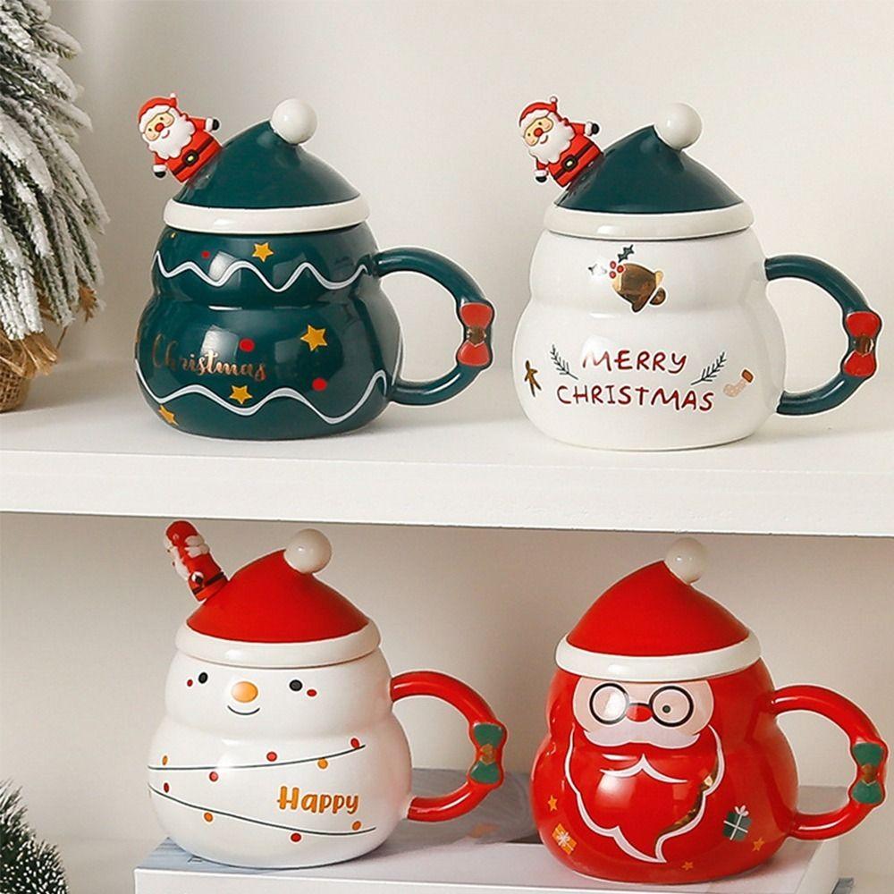Weihnachtsgeschenke Keramiktassen Kreative Keramik-Kaffeetasse Neues Design Tassen für Paare Büro Zuhause