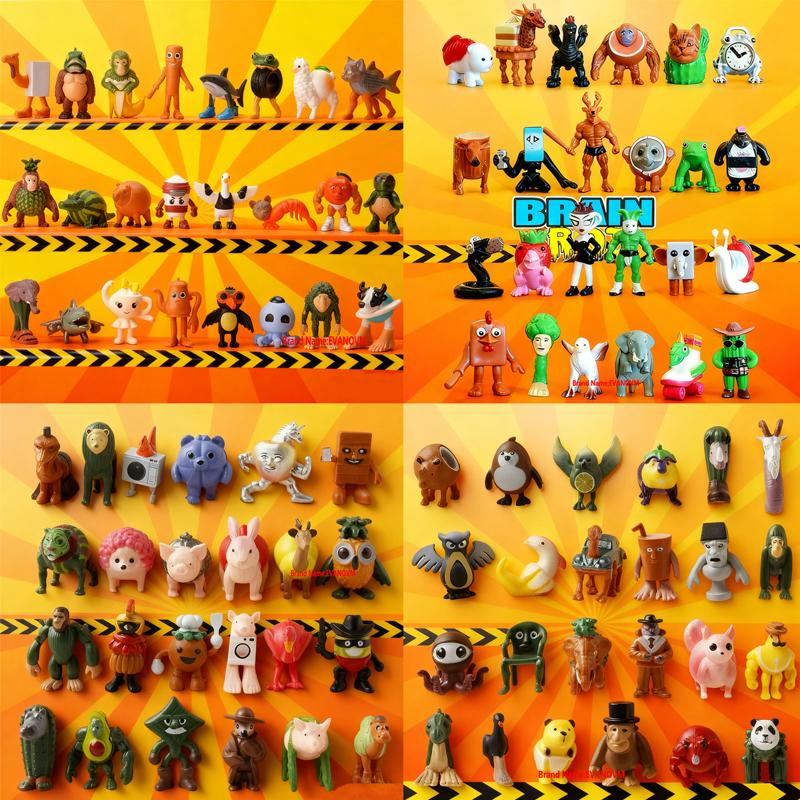 24-96Pcs Italian Brainrot Tung Tung Sahur Figures Doll Tralalero Tralala Bombardino Crocodilo Shimpanzini Bananini Model Toygift
