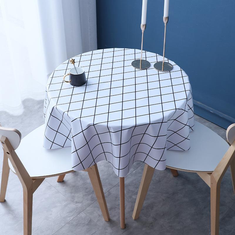Small Round Table Tablecloth Waterproof, Oil-Proof And Scalding-Proof Pvc Household Dining Table Cloth Coffee Table Round Tablecloth