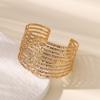 Stainless Steel Leave Bangle Bracelet For Women Simple Vintage Gold Color Geometric Open Cuff Bracelets Fashion Jewelry Gift