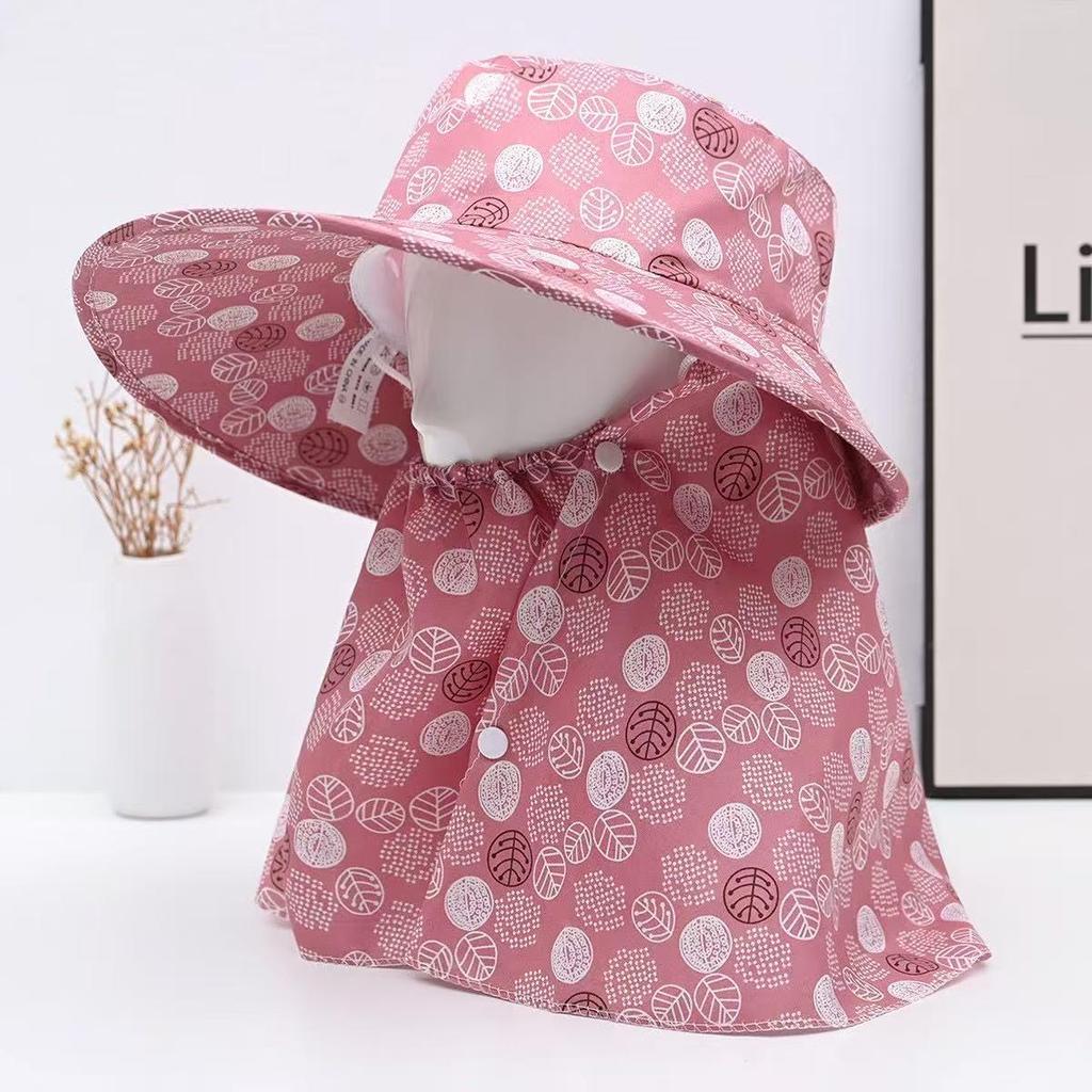 Women's Sun Protection Wide Brim Hat with Face Mask - UV Protection for Summer Activities