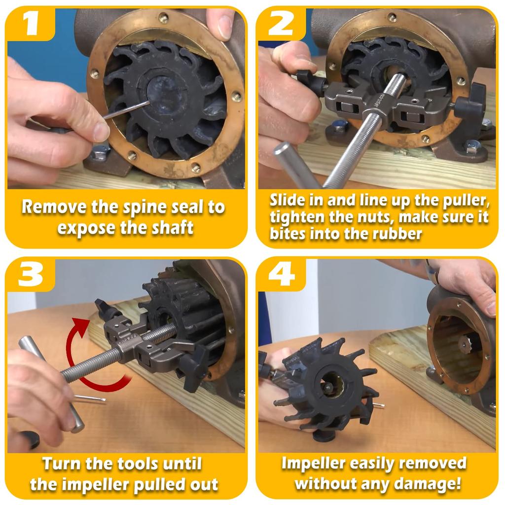 Bzumperyz 660040-1 Impeller Puller Tool for 2-1/4" to 2-9/16" Marine Impeller Pull for Jabsco Impeller