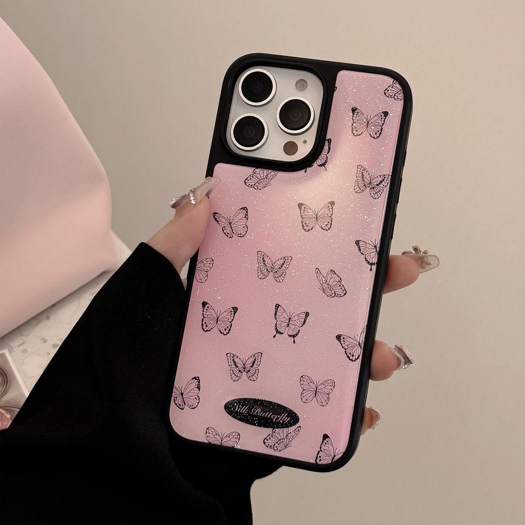 Shiny Butterfly Phone Case Compatible with iPhone 13, iPhone 15, and iPhone 16 Pro Max