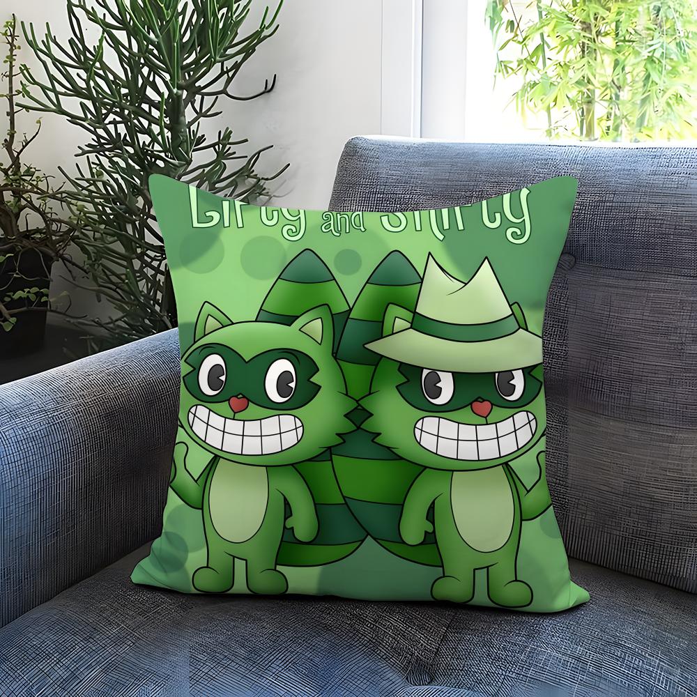 Anime Happy Tree Friends Cushion Cover Comfortable Reversible Pillow Cover Ideal for Car Sofa Bedroom & Beyond