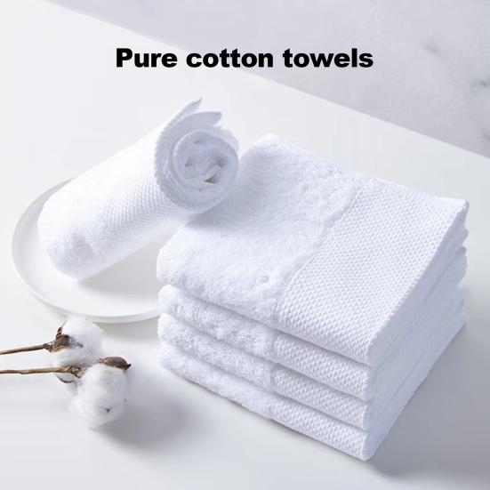 Hotel Towel Super Soft Great Water Absorption Thick Pure Cotton Solid White Wear-resistant Home Beauty Parlor Bathroom Bath Shower Spa Towel