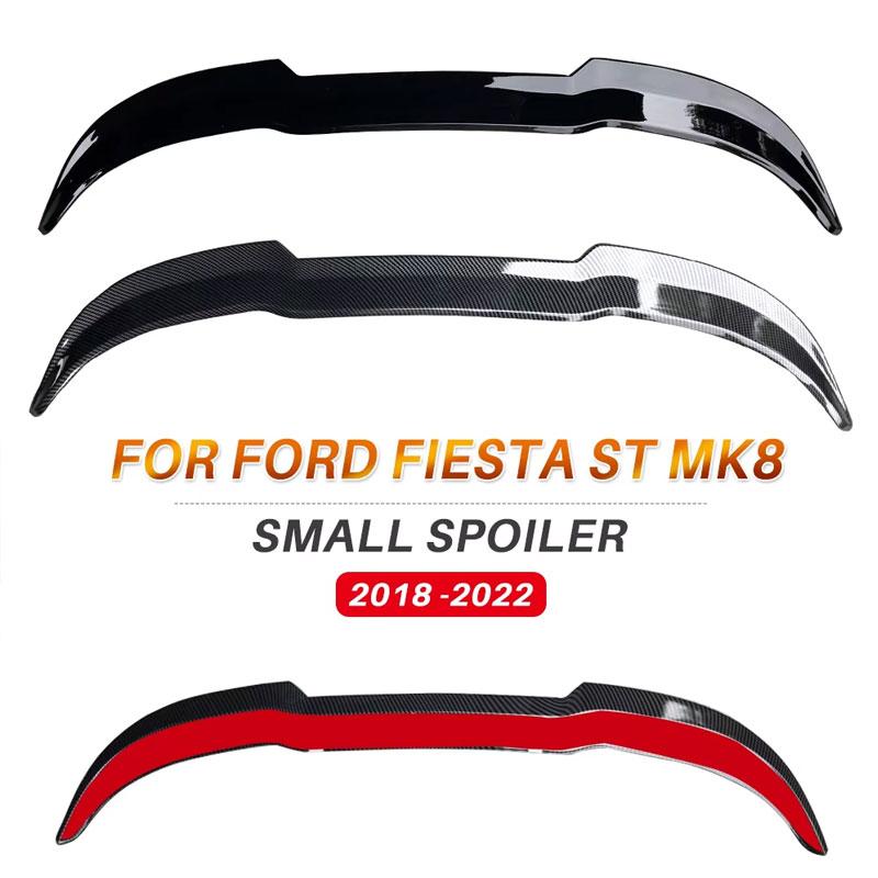 Spoiler für Ford Fiesta MK8 8.5 ST 2018-2022 Heckverlängerung Kleiner Flügel Heck ABS Hochglanz Schwarz Carbon-Stil Autozubehör