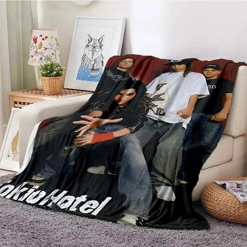 Tokio Hotel Rock Band Printed Flannel Blanket Soft Cozy Kids Blanket for Sofa Bed or Travel Warm Gift Idea for Birthday
