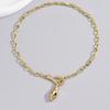 Retro Snake Necklaces for Women Men Gold Color Paperclip Chain Necklaces Adjustable Punk Cool Animal Head Y Necklaces