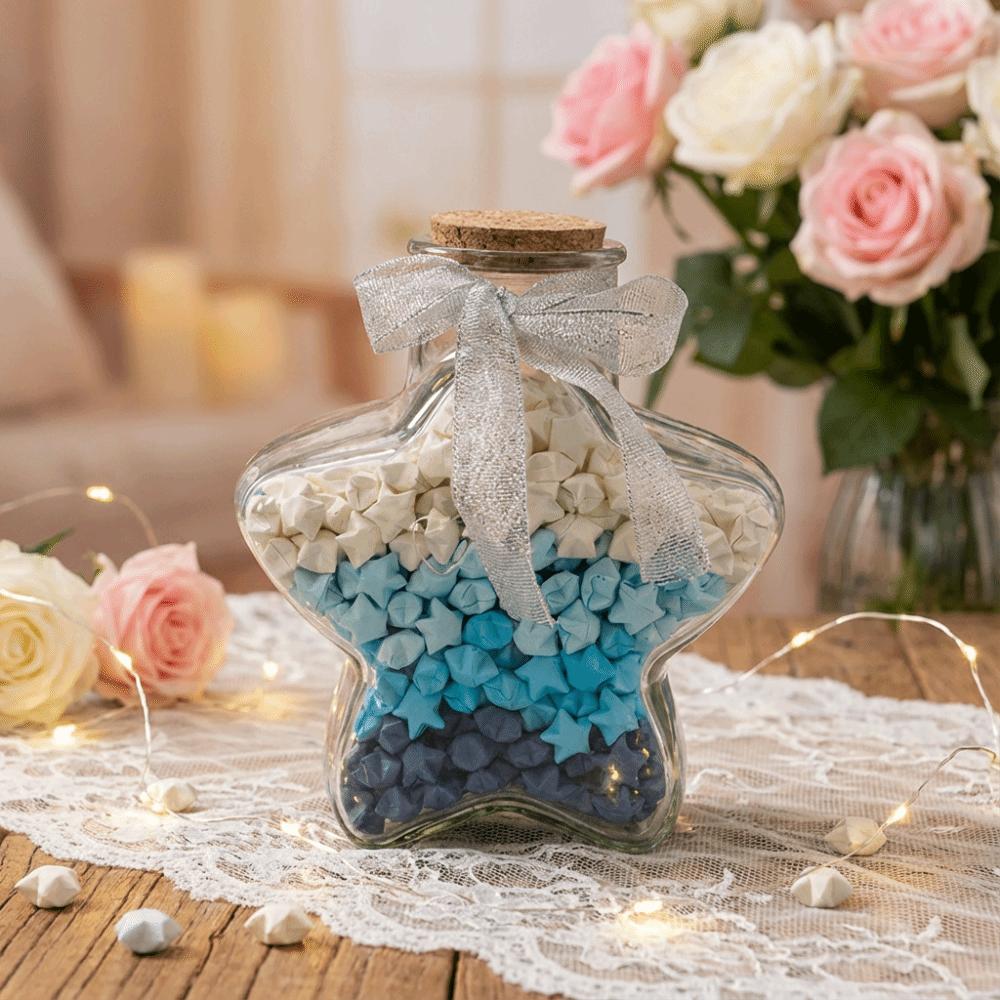 DIY Five Pointed Star Bottle Gift Box Lucky Star Paper Folding Strips  Friends Students Teachers