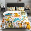 Teckel Honden Cartoon Dekbedovertrek Sets, Kleurrijke Hond Beddengoed Sets, Polyester Dekbedovertrek Set, Huisdier Hond Huis Textiel King Queen