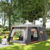 Camping tent for 4-6 people, lightweight, stable, waterproof tunnel tent with canopy and groundsheet, dark gray