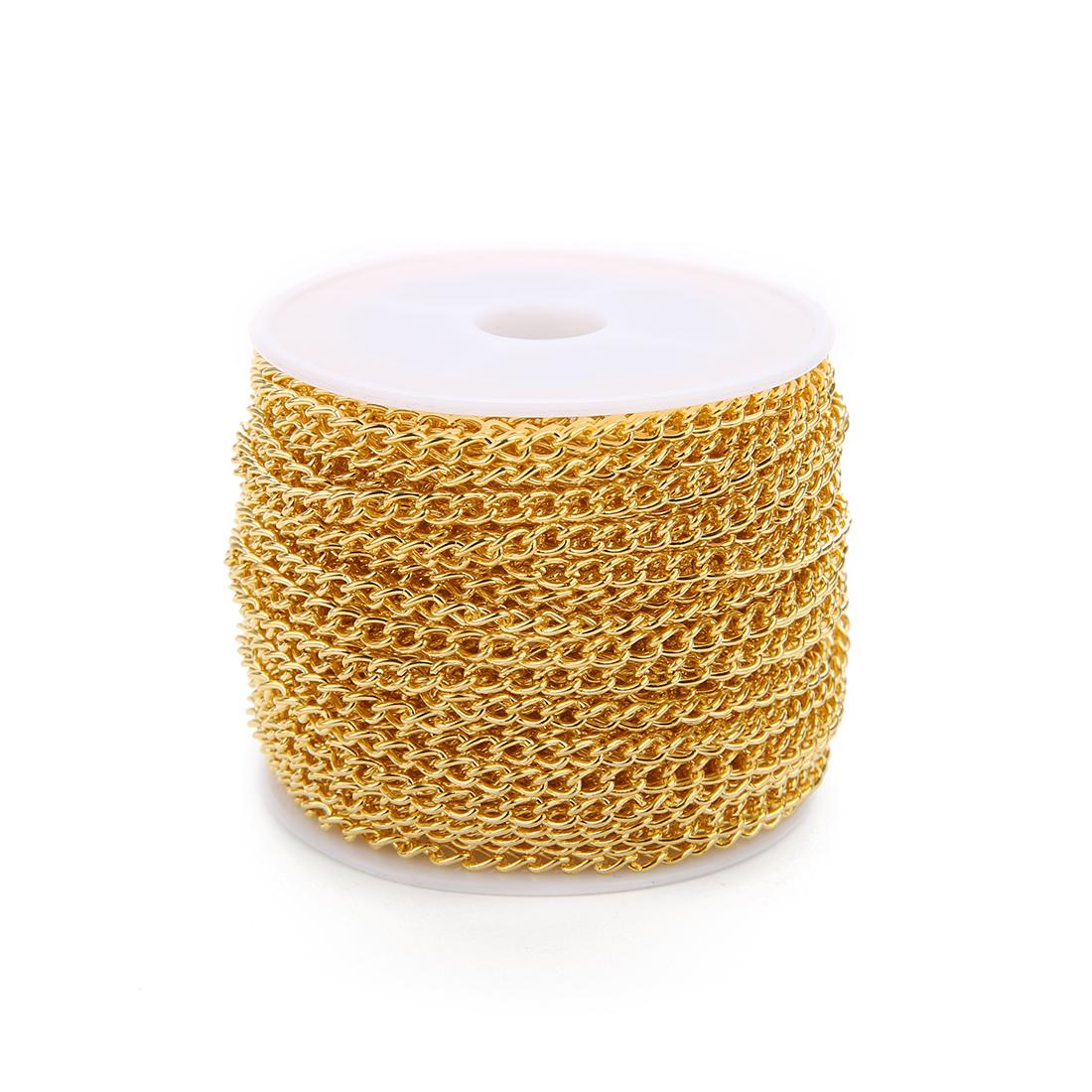 

10 Yards/Lot Iron Encrypted Link Chains Necklace Chain Accessories Metal Extender Chain for Jewelry Making Diy Necklace Wholesal 2x3mm золотой