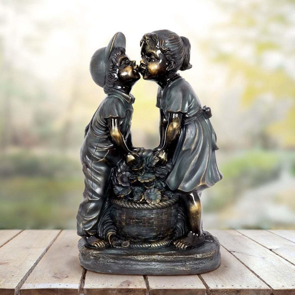 1 st Pojke Flicka Trädgårdsstaty Skulptur Gård Utomhus Gräsmatta Dekor Hemprydnad