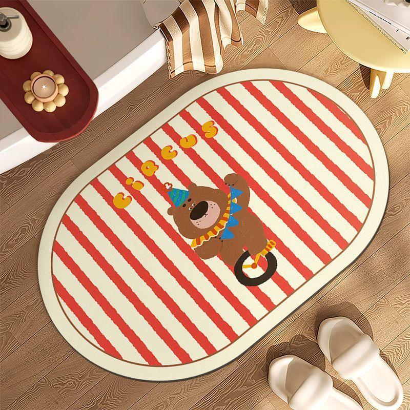 Cartoon Absorbent Non-slip Quick Dry Floor Mat Carpet Diatom Mud Toilet Bathroom Toilet Entrance Bedroom Door Mat