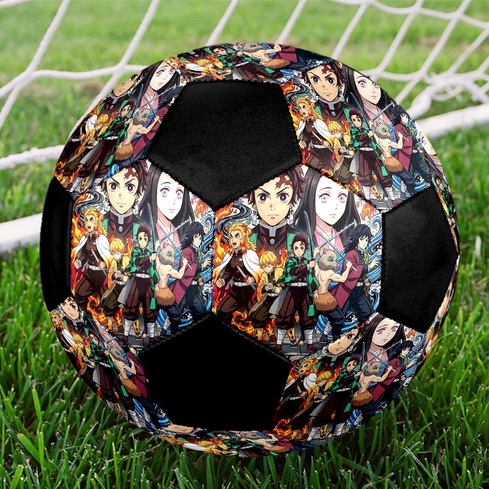 1pc Demon Slayer Kimetsu No Yaiba Football Soccer Ball Size 5 Indoor Soccer Ball Fashion Colorful  Backyard Game -Great For Sports Fans Gift HE4