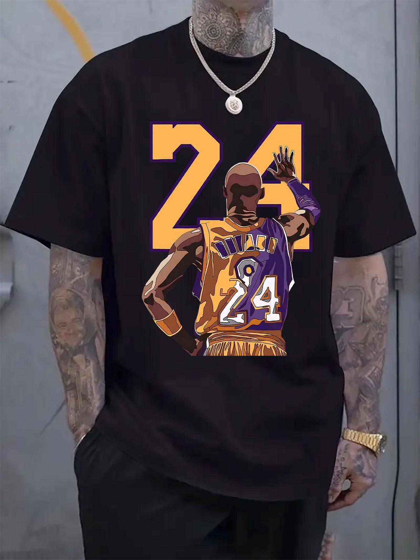 Casual Crew Neck T-shirt with Kobe Tribute Print - Regular Fit XXXL