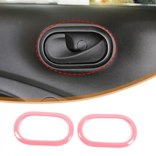 Pink ABS Interior Door Handle Trim Cover For Benz Smart Fortwo W451 2016-