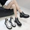 2026 Autumn Winter New Platform Thick-soled Chelsea Short Boots Smoke Tube Boots Motorcycle Boots Thick Heel Boots Women